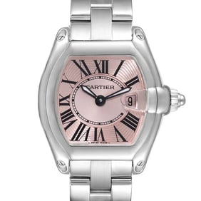 CARTIER LADY ROADSTER Ref 2675 PINK DIAL Circa 2011 w/ Box   Cartier lady Roadster with rose
