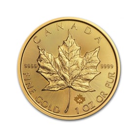 2019 1 OZ GOLD CANADIAN MAPLE LEAF BULLION COIN BACKGROUND: The newest iteration of the Royal