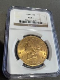 1900 $20 LIBERTY DOUBLE EAGLE NGC MS61 US GOLD COIN GRADED     Other Notes: Kotler's Auction