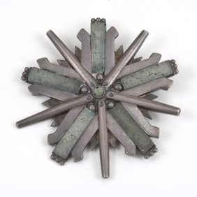 WILLIAM SPRATLING STERLING SILVER NATURAL TURQUOISE STARBURST PENDANT BROOCH PIN   William