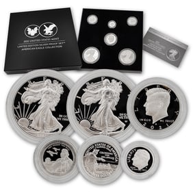 SIX-PIECE 2021 LIMITED EDITION SILVER PROOF SET BOX COA   This six-piece 2021 Limited Edition