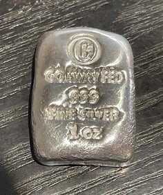 TEN (10) GO AWAY FED .999 FINE SILVER 1 OZ CHUNKY POURED LOAF BULLION INGOT BARS     Other Notes: