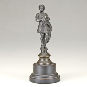 PATINATED SPELTER ROMAN EMPEROR SCULPTURE c1890   Artist: Un-known  European, 19th Century