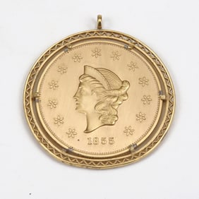 $50 1855 KELLOGG & CO. FIFTY DOLLAR GOLD PIECE - REPLICA (CALIFORNIA GOLD)   Lot Note(s): Fort