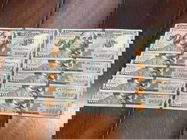 TEN US FEDERAL RESERVE $100 DOLLAR STAR NOTES    This lot is offering (10) ten US Federal Reserve