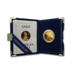 1987-P 1/2 OZ PROOF AMERICAN GOLD EAGLE (w/Box & COA)