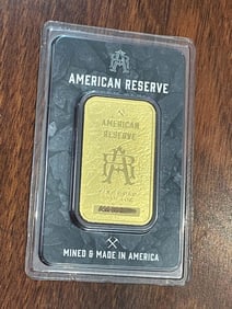 AMERICAN RESERVE 1OZ GOLD BALD EAGLE BULLION BAR.9999 Pure Gold