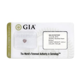 GIA .55CT FANCY PURPLISH BROWN HEART SHAPED BRILLIANT NATURAL DIAMOND   The modified heart shaped