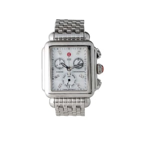 MICHELE DECO 0.05CT DIAMOND MW06P00A0046 MOP DAY-DATE CHRONOGRAPH WATCH   With a Swiss quartz