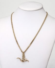 EDWARDIAN ERA SOLID 14Kt GOLD DOUBLE ALBERT POCKET WATCH FOB CHAIN MARKED JC & H 14k 1916, 44.9