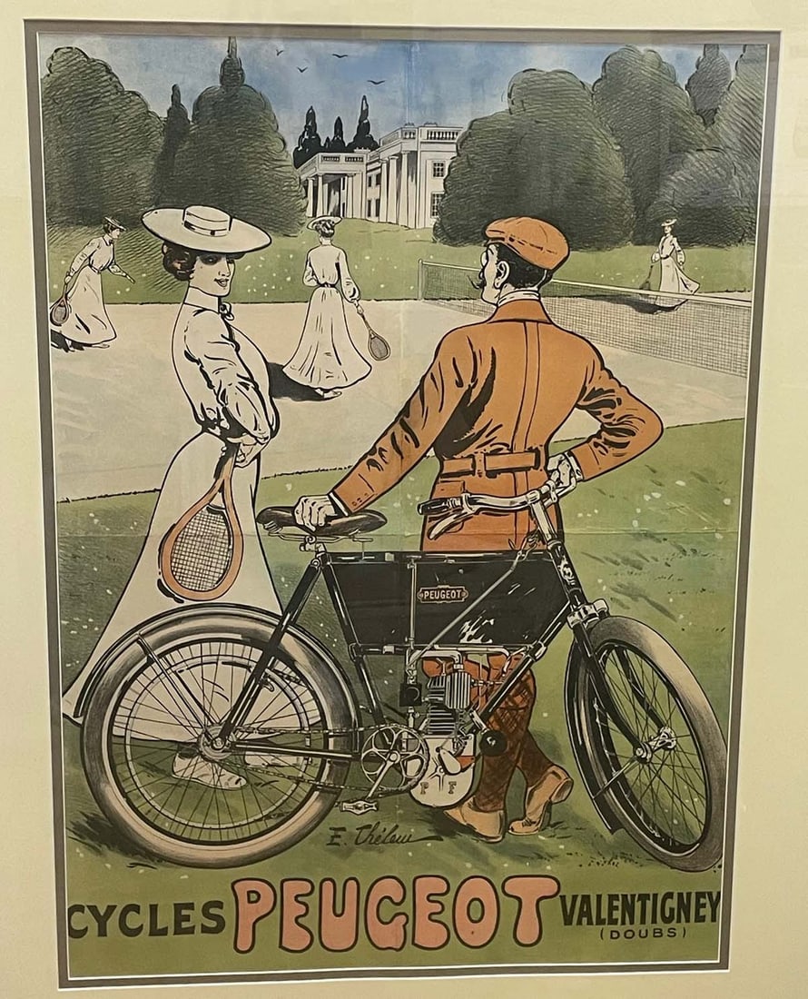 1897 E. THELEM (ERNEST BARTHELEMY LEM, 1869-1930) CYCLES PEUGEOT POSTER   CYCLES PEUGEOT. Circa (1 of 6)
