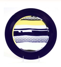 ROY LICHTENSTEIN GLAZED ROSENTHAL CHARGER COLLECTOR PLATE W/ BOX POP ART   Roy Lichtenstein,