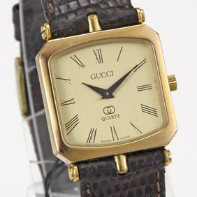 GUCCI ''SHERRY LINE'' QUARTZ GP LADIES SWISS 25MM WATCH CHAMPAGNE DIAL