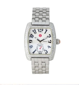 MICHELE MW02A01 MINI URBAN DIAMOND STATEMENT STAINLESS STEEL WATCH   With a Swiss quartz movement,