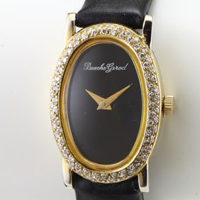 18KT GOLD & DIAMOND BUECHE GIROD 17J SWISS MANUAL WIND LADIES WATCH, 1.35CT, 22.3 Grams    Brand: