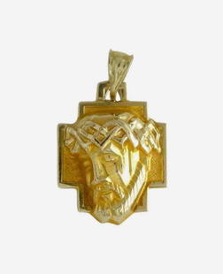 14K YELLOW GOLD DIAMOND CUT CROWN OF THORNS JESUS CHRIST HEAD CHARM PENDANT    Marked '14K' superb: 14K YELLOW GOLD DIAMOND CUT CROWN OF THORNS JESUS CHRIST HEAD CHARM PENDANT Marked '14K' superb high relief with great shape and form in both satin and polished finish.  DETAILS: - SIZE: 1 In. Height