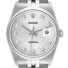 MENS ROLEX DATEJUST 116234 18K GOLD/ STAINLESS STEEL FACTORY DIAMOND JUBILEE DIAL (FULL SET BOX &
