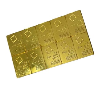 TEN 1 GRAM VALCAMBI GOLD BARS FEATURES .9999 PURITY 10 Grams in Total Other Notes: Kotler's