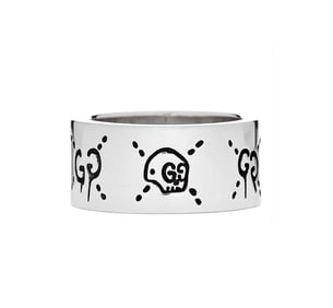 STERLING SILVER GUCCIGHOST HAMLET SKULL BAND RING 60 9 DETAILS: - Size: 5 US - Size: 49 EU -