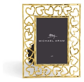 MICHAEL ARAM GOLD HEART & SOUL PICTURE FRAME HOLDS 4X6 PHOTO A Stunning open work design with
