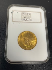 1911 $10 INDIAN HEAD GOLD EAGLE NGC MS61 Other Notes: Kotler's Auction Gallery can arrange
