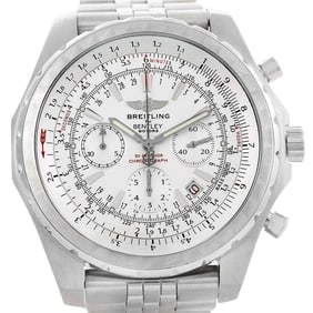 BREITLING BENTLEY MOTORS 48.7 MM SILVER DIAL CHRONOGRAPH WATCH