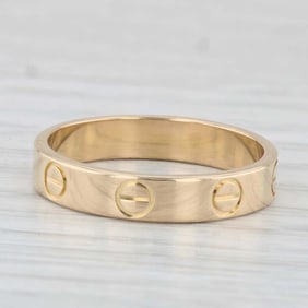 18K YELLOW GOLD CARTIER LOVE RING, Small 3.5mm Size 53 (6.5) With Box Featuring the iconic