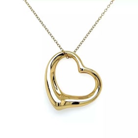 18K GOLD TIFFANY & Co. ELSA PERETTI SPAIN LARGE OPEN HEART NECKLACE Heart marked: ''Tiffany &