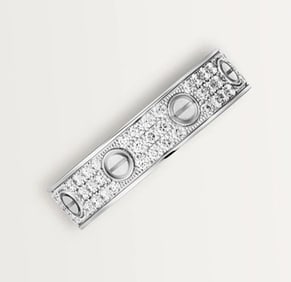 18K GOLD & PAVE DIAMOND CARTIER WEDDING BAND LOVE RING A Stunning Cartier ?Love? Wedding Band