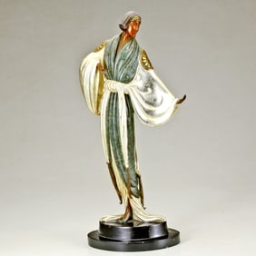 BEAUTY OF THE NIGHT 'BELLE DE NUIT' ERTE 1987 BRONZE SCULPTURE Romain de Tirtoff 'Erte'