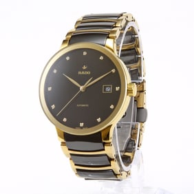 RADO CENTRIX AUTOMATIC DIAMONDS STAINLESS STEEL BLACK DIAL MEN'S WATCH 763.0079.3 w/ BOX A