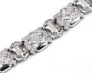 HEAVY & WIDE LINK ICED OUT ESTATE 925 STERLING SILVER MEN'S BRACELET Metal Type: 925 Sterling