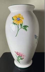 TIFFANY & Co. FLORAL POTTERY VASE MADE IN PORTUGAL DETAILS: - Size: 10-1/2 in. Height. Other