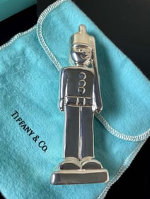 RARE STERLING SILVER TIFFANY & Co. TOY SOLDIER XMAS ORNAMENT From NUTCRACKER SUITE w BOX, POUCH,