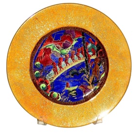 WEDGWOOD FAIRYLAND LUSTRE PLATE IMPS ON A BRIDGE PLATE Disney Fantasia circa 1920s. Each plate is