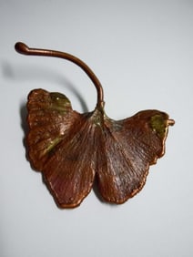 CLAUDE LALANNE GALVANISED COPPER GINKGO LEAF BROOCH PIN Claude Lalanne, galvanised copper, Gingko
