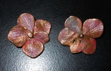 CLAUDE LALANNE GALVANISED COPPER FLORAL CLIP EARRINGS Claude Lalanne Floral Clipback Earrings