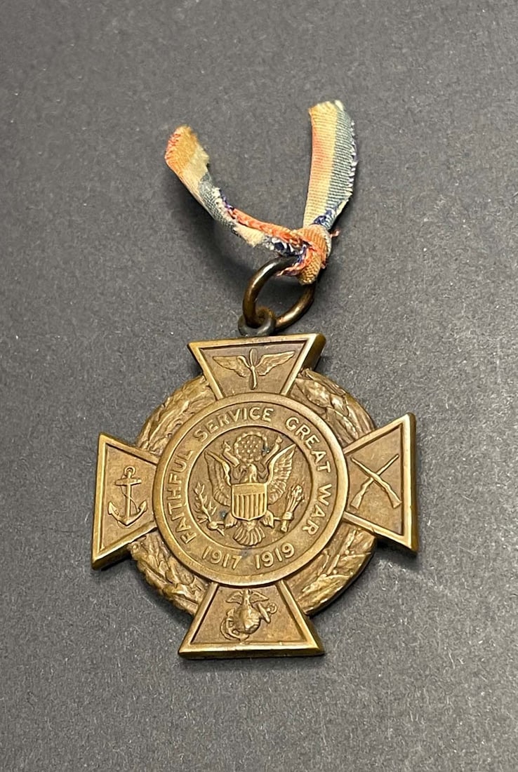 WWI 1917-1919 TIFFANY & CO T.G. RITTER FAITHFUL SERVICE MEDAL OF HONOR BRONZE MEDAL February 4, (1 of 7)