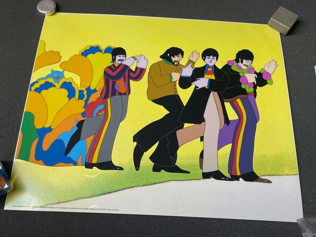 SUBAFILMS LINE UP OF 4-BEATLES 1999 SERICEL ANIMATION CEL W/ PARK WEST COA (UNFRAMED) The (1 of 7)