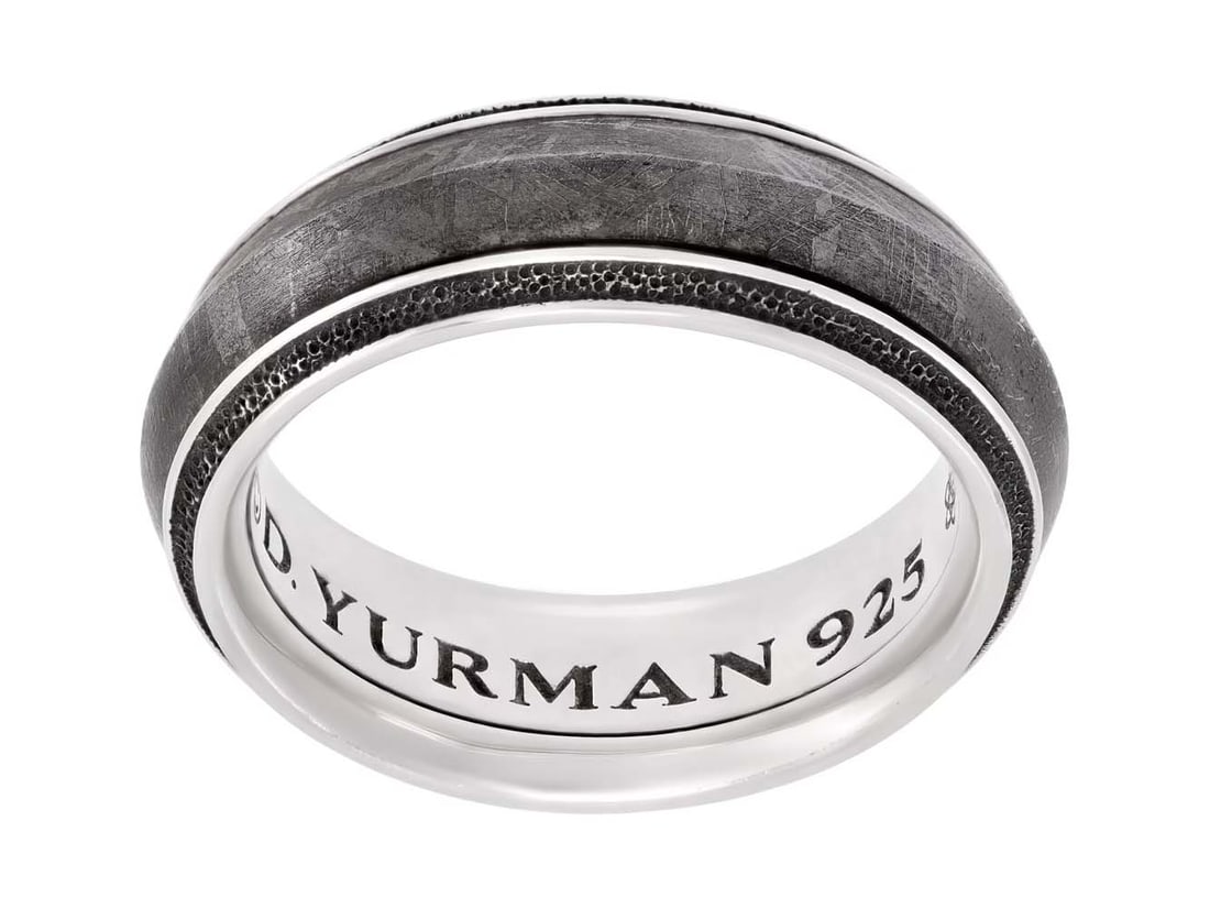 DAVID YURMAN METEORITE KNIFE EDGE BAND RING In STERLING SILVER, 8mm David Yurman Meteorite Knife (1 of 3)