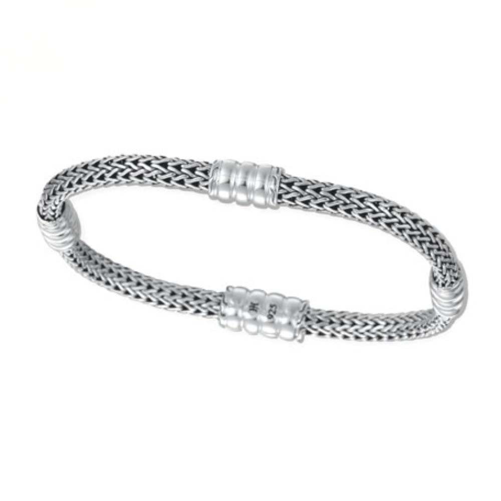JOHN HARDY FOUR STATION BRACELET in 925 STERLING SILVER DETAILS: - SIZE: Fits up to 7-1/2 In.: JOHN HARDY FOUR STATION BRACELET in 925 STERLING SILVER DETAILS: - SIZE: Fits up to 7-1/2 In. Wrist / 1/4 In. Width. - WEIGHT: 21.0 Grams. - INCLUDES: John Hardy presentation pouch (see image). - Othe