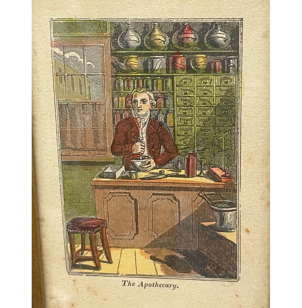 THE APOTHECARY HAND COLORED MEZZOTINT PRINT GREAT GIFT FOR PHARMACIST, Circa 1890 DETAILS: - (1 of 7)