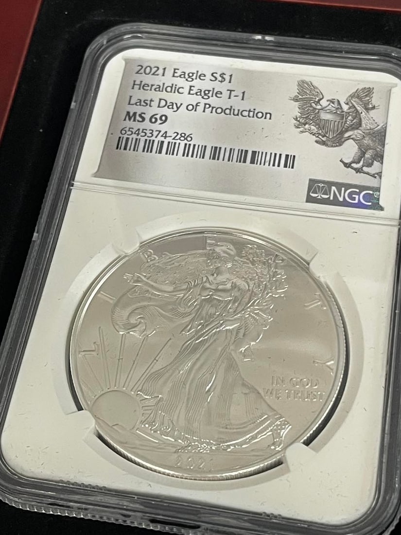 2021 AMERICAN SILVER HERALDIC EAGLE - NGC MS69 LAST DAY OF PRODUCTION BRADFORD EXHANGE COA w/ (1 of 6)