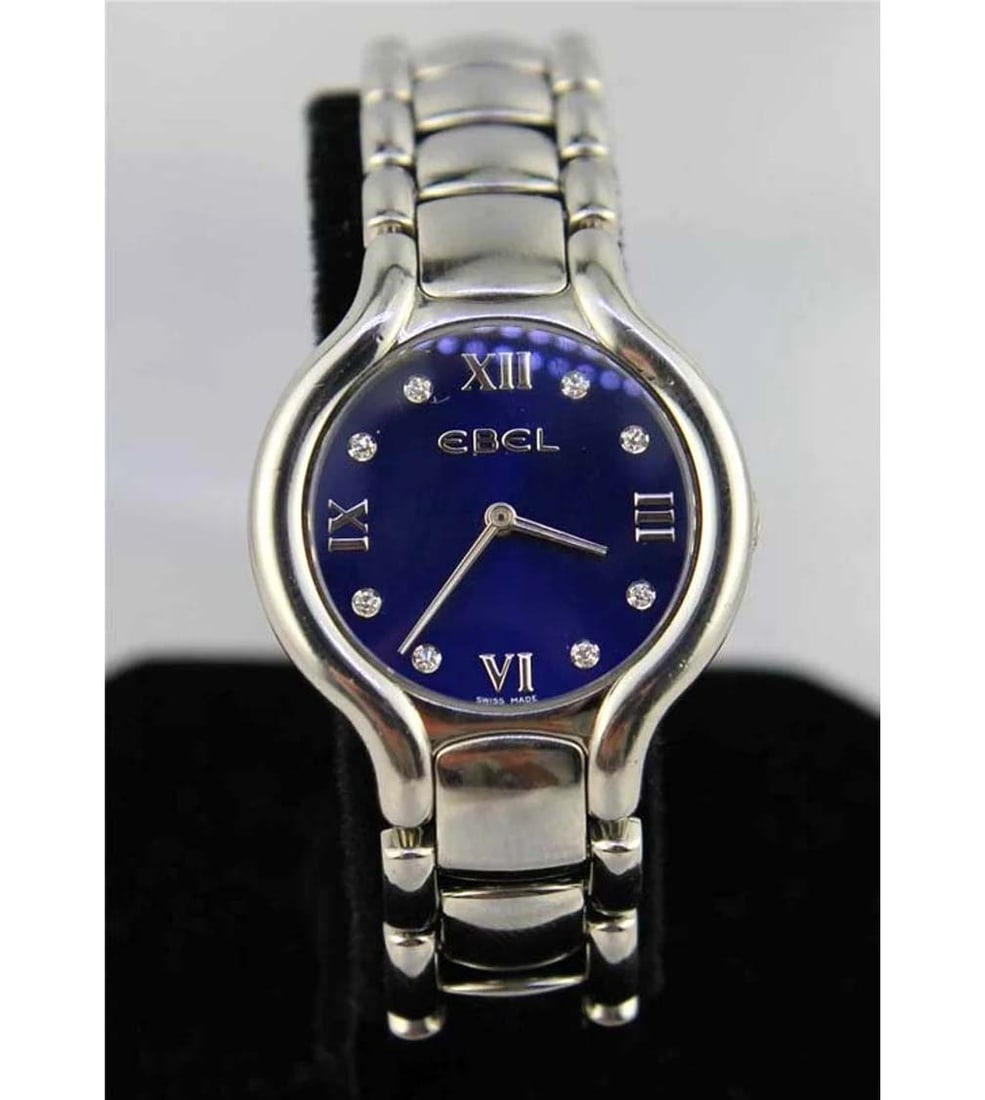 EBEL BELUGA LADIES BLUE DIAMOND DIAL STAINLESS WATCH E9157421 w/ Box & Papers Outstanding vintage: EBEL BELUGA LADIES BLUE DIAMOND DIAL STAINLESS WATCH E9157421 w/ Box & Papers Outstanding vintage Ladies Stainless Steel Diamond Ebel Beluga Wristwatch, model E9157421, with a Swiss quartz movement, s