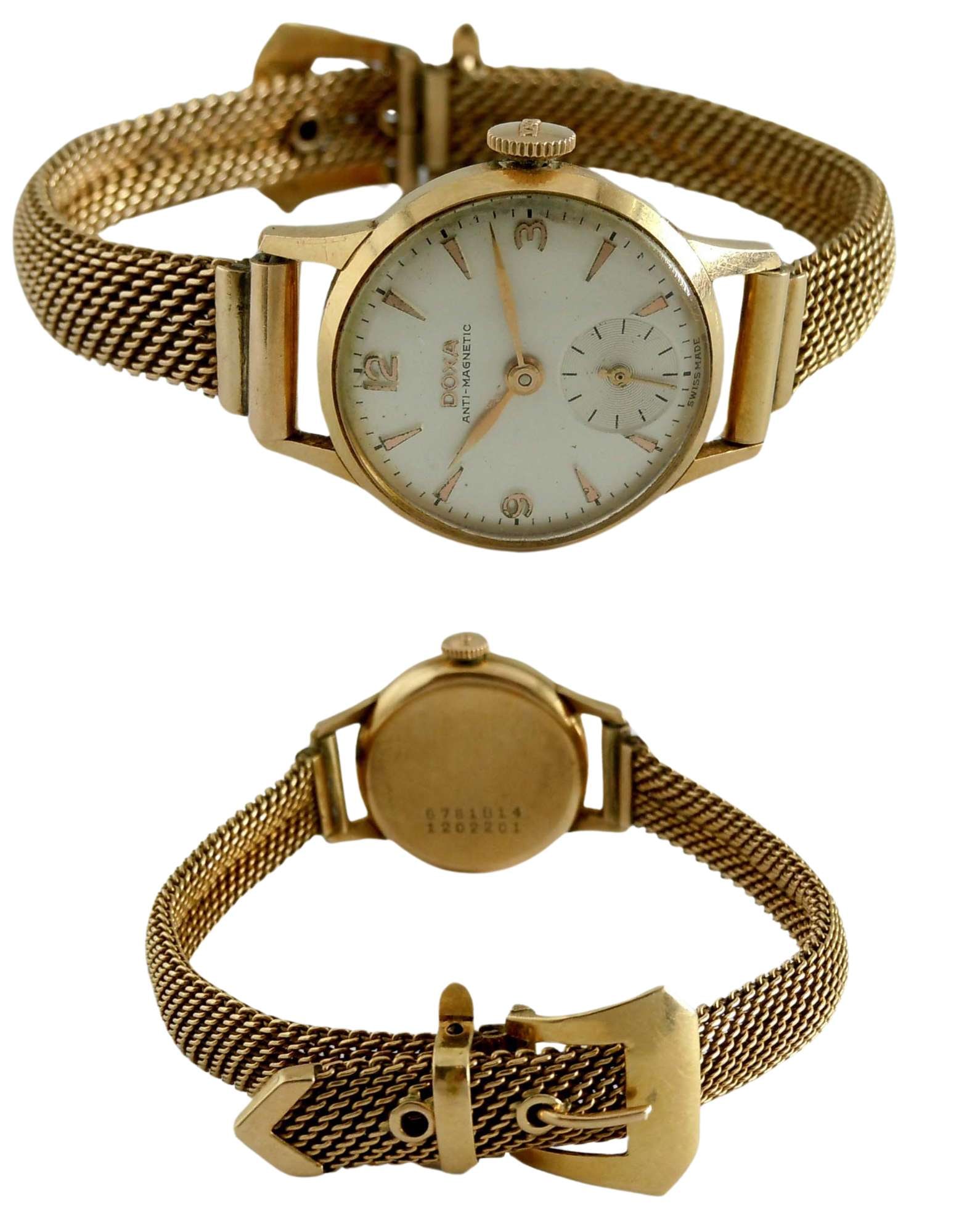 14K ROSE GOLD LADYS DOXA BELT BUCKLE BRACELET WATCH 40s An outstanding vintage lady's 14k yellow (1 of 9)