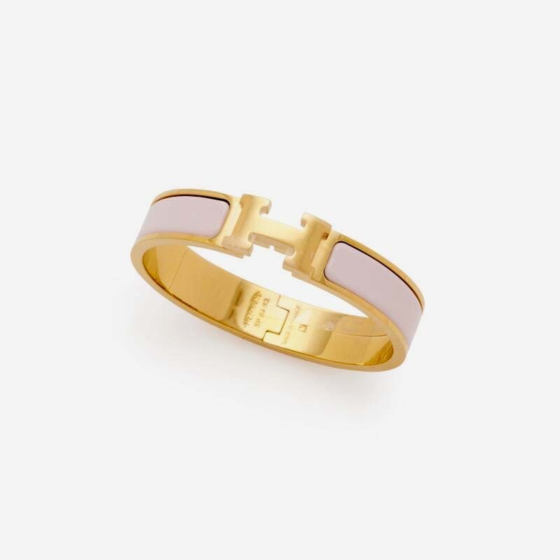 HERMES ROSE CANDEUR ENAMEL CLIC H BRACELET PM GOLD HARDWARE New in the box, Never worn. All: HERMES ROSE CANDEUR ENAMEL CLIC H BRACELET PM GOLD HARDWARE New in the box, Never worn. All original factory stickers still on the bracelet. Includes dust pouch, box, booklet, ribbon. - Other Notes: K