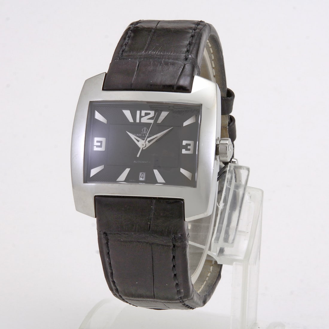 BAUME & MERCIER HAMPTON SPIRIT REF 65394 GREY AND SILVER AUTOMATIC SWISS STATEMENT WATCH With (1 of 17)
