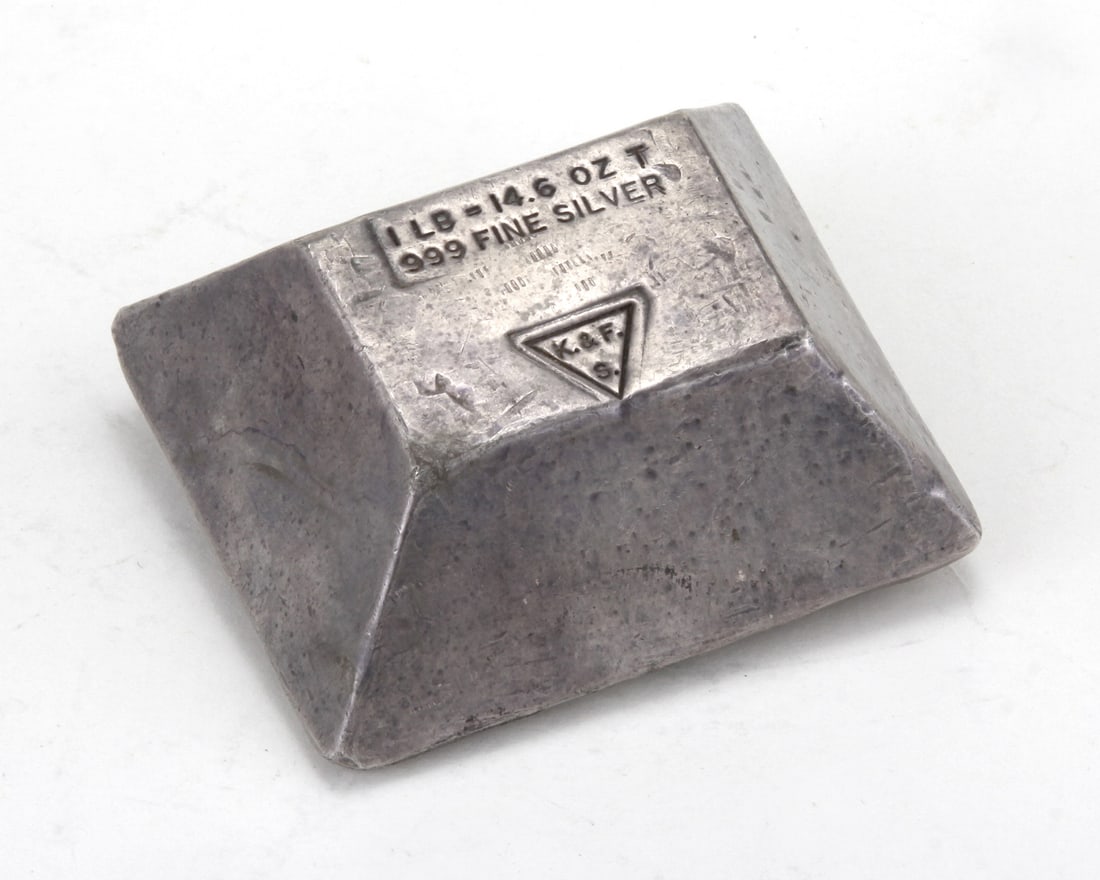 KENNETH & FREDA SHONBACK 14.6 OZ PYRAMID SHAPED SILVER INGOT OLD POUR 999+ Kenneth & Freda (1 of 8)
