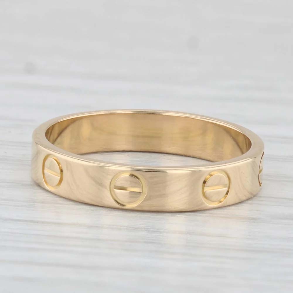 CARTIER 18K YELLOW GOLD LOVE RING, Small 3.5mm Size 53 (6.5) With Box Featuring the iconic (1 of 8)