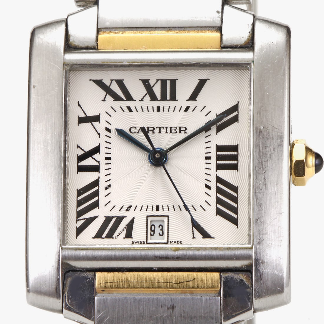 MIDSIZE CARTIER TANK FRANCAISE 2302 STEEL 18K YELLOW GOLD SILVER DIAL AUTOMATIC WATCH DETAILS: -: MIDSIZE CARTIER TANK FRANCAISE 2302 STEEL 18K YELLOW GOLD SILVER DIAL AUTOMATIC WATCH DETAILS: - MANUFACTURE: CARTIER - MODEL: TANK FRANCAISE - MODEL: 2302 - CASE MATERIAL: SOLID STAINLESS STEEL - CAS